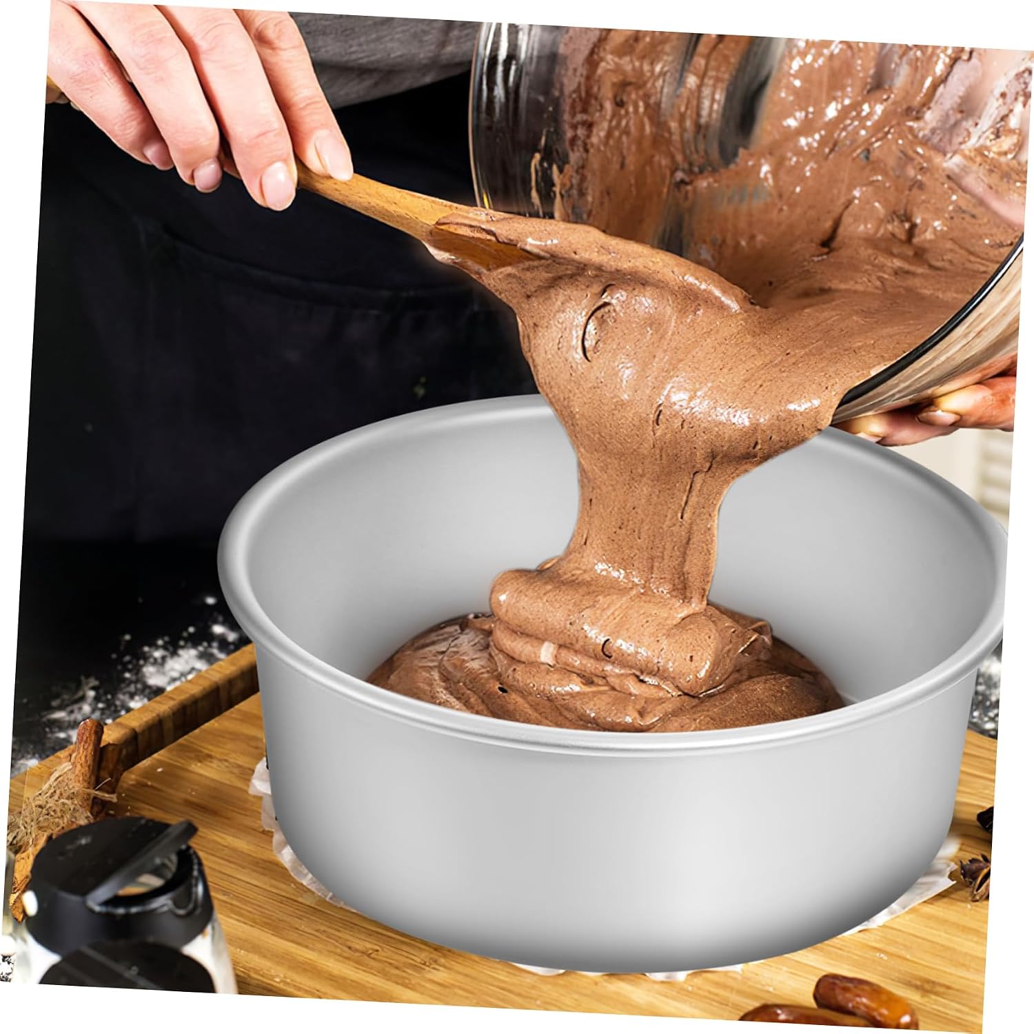 ULTECHNOVO 3-Piece Round Cake Pan Set Aluminum Cake Baking Molds Nonstick Cheese Baking Pans for Wedding and Birthday Parties Oven Safe