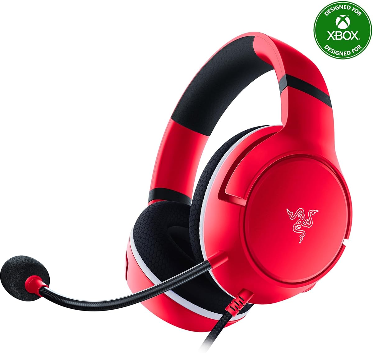Razer Kaira X Wired Headset for Xbox Series X|S, Xbox One, PC, Mac & Mobile Devices: Triforce 50mm Drivers - HyperClear Cardioid Mic - Memory Foam Ear Cushions - On-Headset Controls - Pulse Red