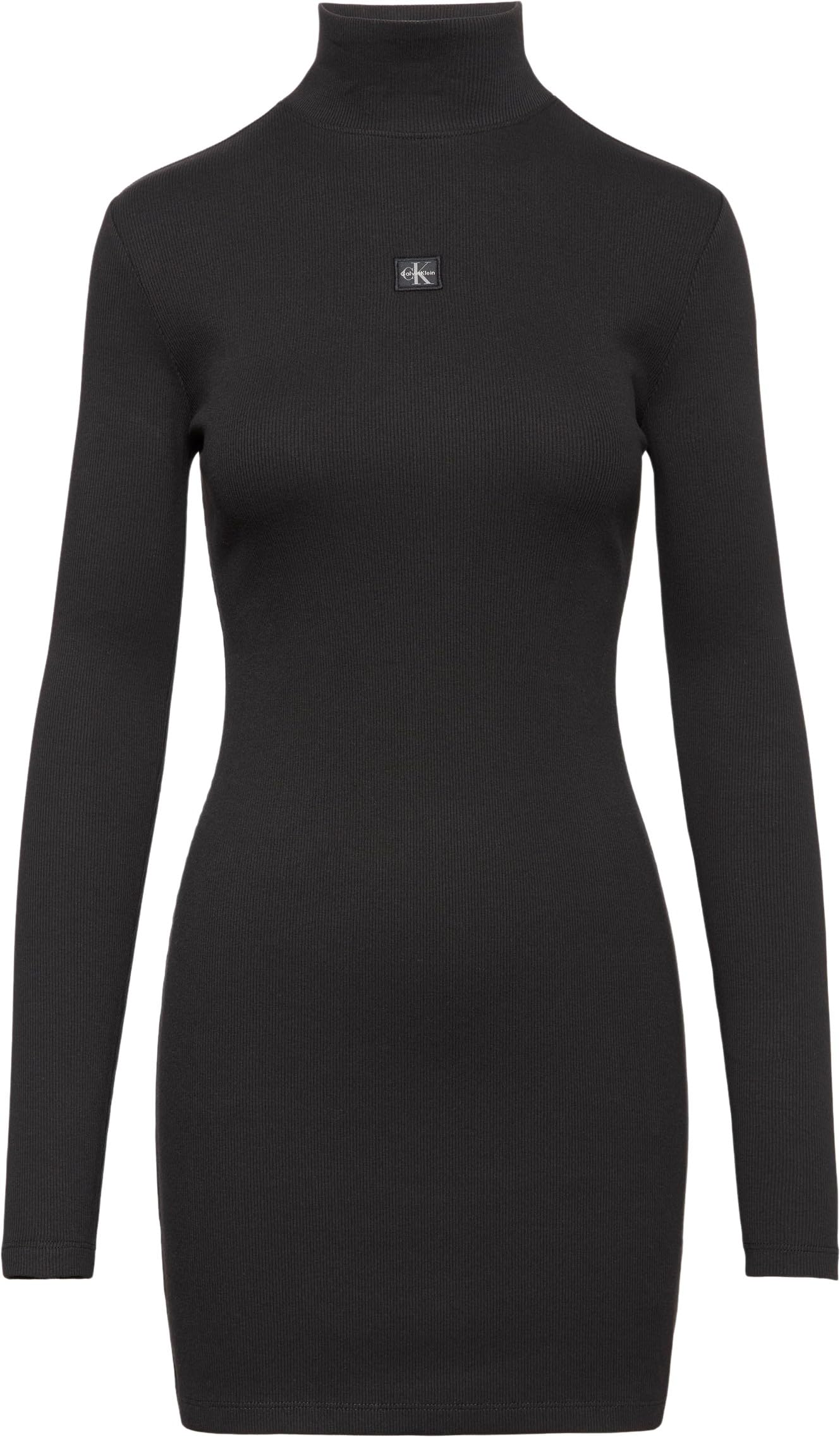 Calvin Klein LS Woven Label 2x2 Rib Mini DRES Lv047e204g Vestidos Mujer