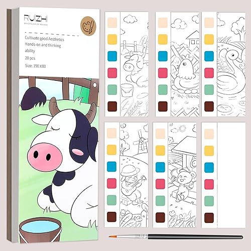 Libros de pintura con agua para niños de 4 a 8 años, libro para colorear de acuarela, libro de pintura de acuarela de bolsillo, juego de pintura