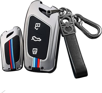 Key Case Cover for MG 4 EV MG EHS EZS EV GT HS ZS ZX MG4 MG5 MG6 for Roewe RX3 RX5 RX8 ERX5 I6 I5 Accessories with Keychains Metal TPU Material Key Fob Holder-A Keychain Black