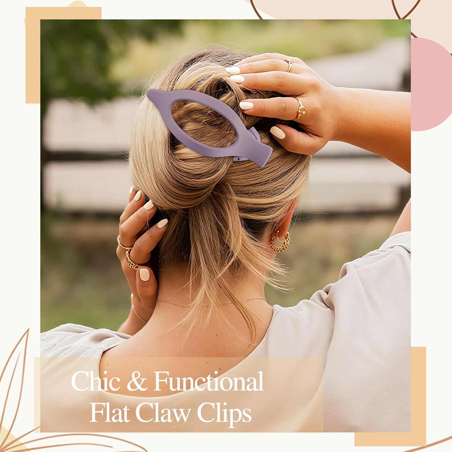 8PCS Flat Hair Clips for Women - Non - Slip Flat Claw Clips for Thick/Thin Hair, Hair Accessories for Daily Wear, Work, Drive, Travel & More - Image 7