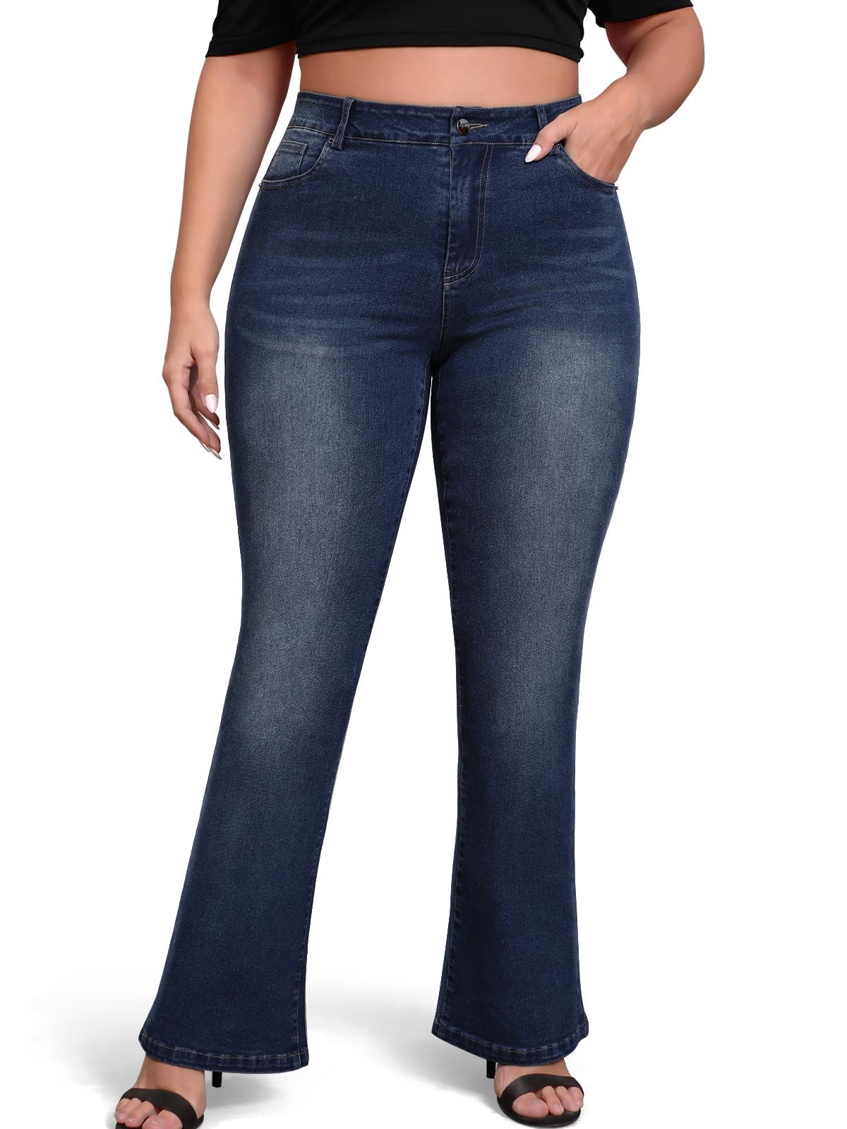 High Waisted Jeans for Women Plus Size Stretchy Bootcut