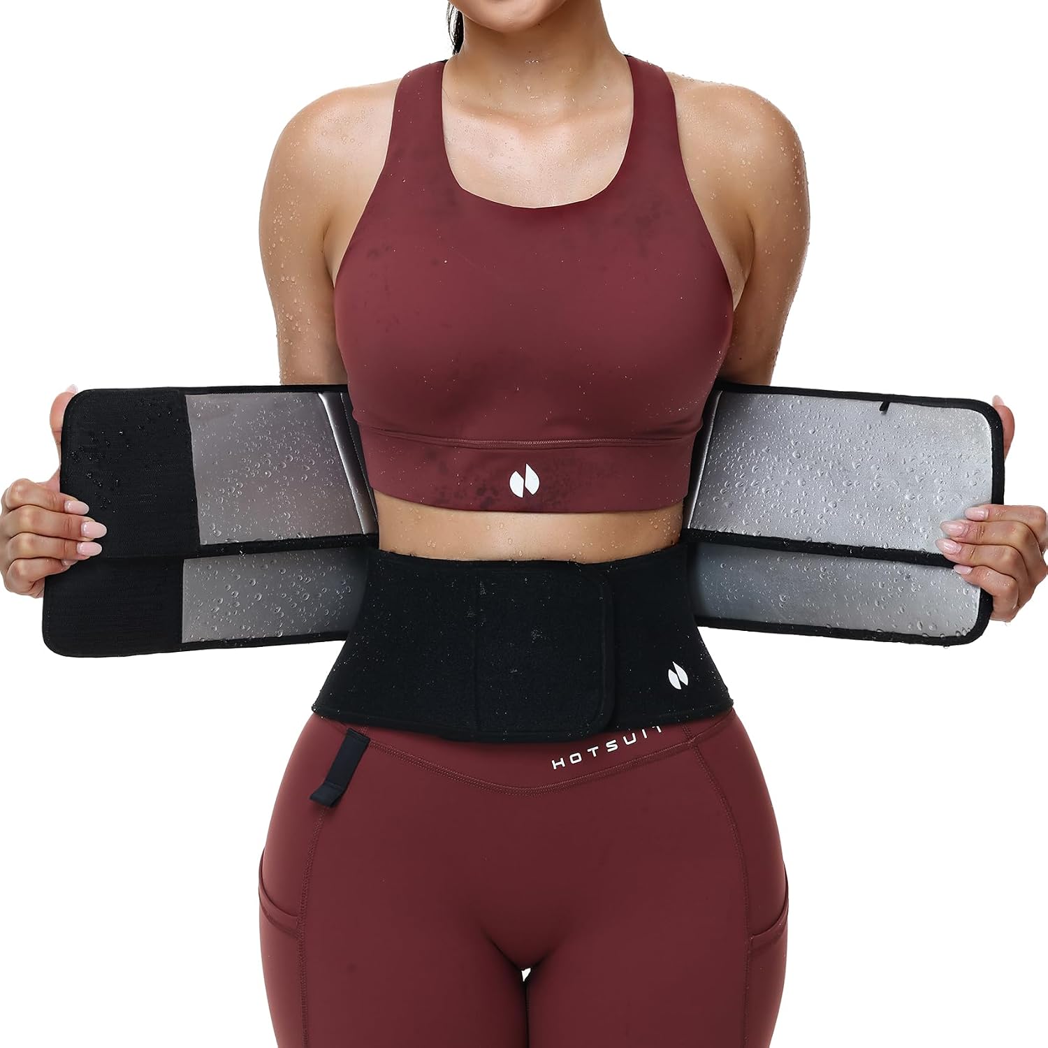 HOTSUIT Sweat Waist Trainer for Women Workout Waist Trimmer Belt Triple Straps Tummy Control Sauna Suit Vest for Gym Running
