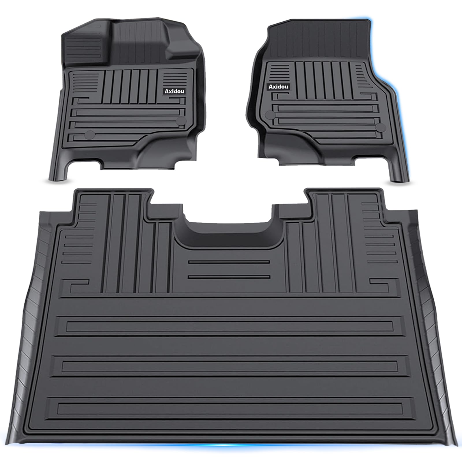 All-Weather TPE Automotive Floor Mats Fits Ford F-150 Super Crew 2015-2022: Premium Car Floor Mats Protection - 3D Anti-Slip Rubber Cargo Liners Mats