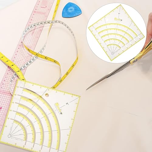 Miniatura 8 de EXCEART Quilting Ruler for Sewing Projects Acrylic Cutting Template Markings for Accurate Patchwork and Fabric Crafts Multi-Functional Craft Tool