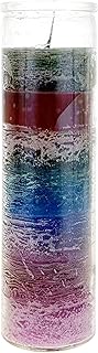 Mega Candles 1 pc Unscented 7 Color Glass Devotional Prayer Candles, Hand Poured Wax Candle 2 Inch x 8 Inch, Sanctuary, Vigils, Prayers, Casting Chimes, Spiritual, Rituals, Spells, Wicca, Deities