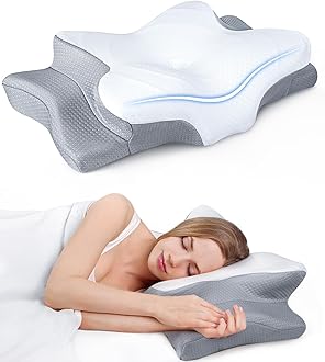 Ultra Pain Relief Cooling Pillow for Neck Support, Adjustable Cervical Pillow Cozy Sleeping, Odorless Ergonomic Contour Memory Foam Pillows, Orthopedic Bed Pillow for Side Back Stomach Sleeper