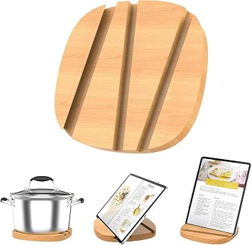 SANOTO Ash Wood Tablet Holder for iPad, iPhone - Holder for Mobile Phone/Tablet Cookbook Holders