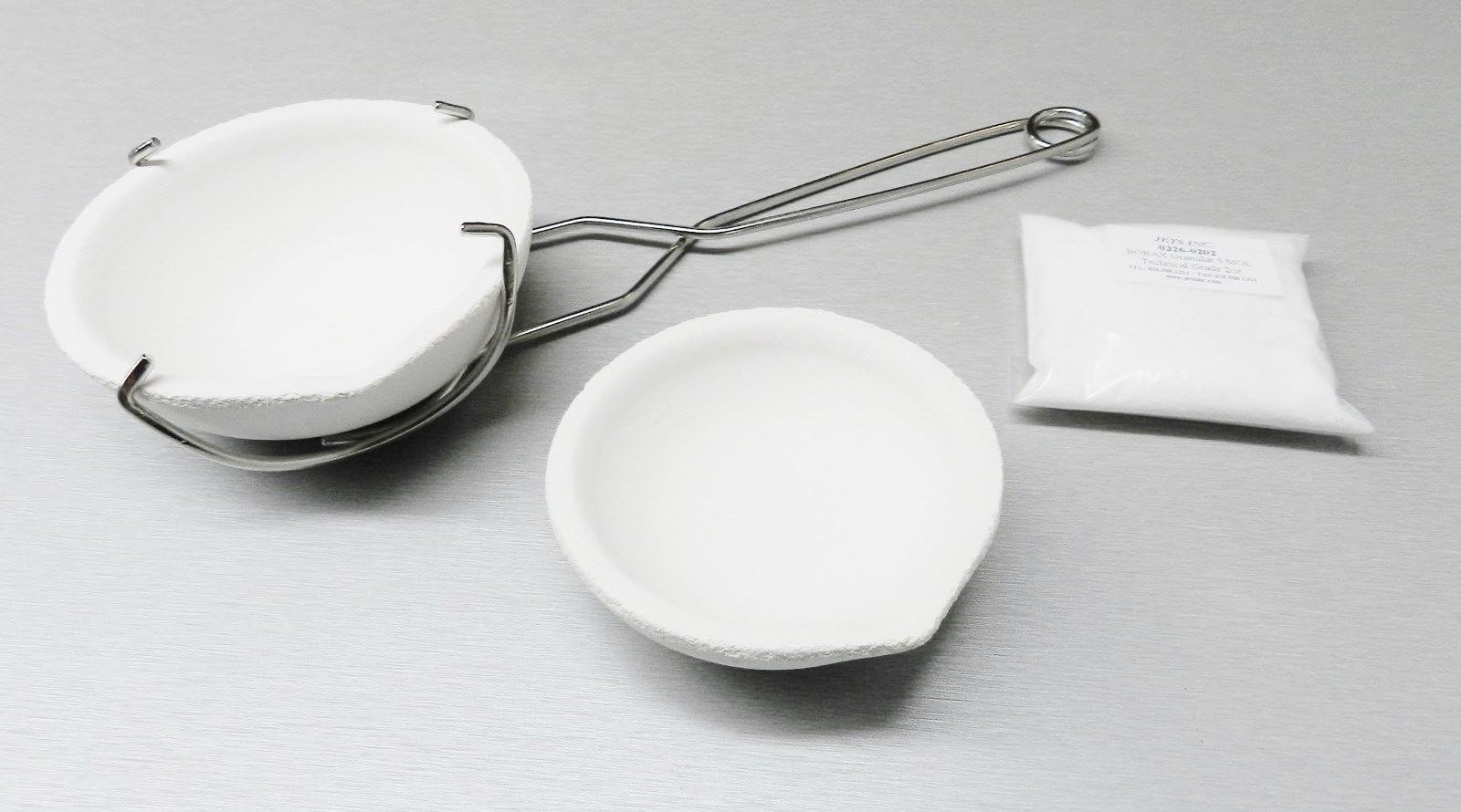 Melting Crucible Dish Set KIT 2 CRUCIBLES Whip Handle & Borax - MELT Gold Silver by JTS