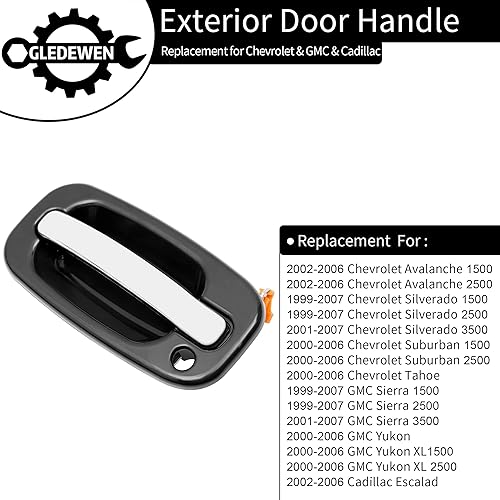 Miniatura 2 de Manijas de puerta exteriores, compatibles con Chevy Silverado Suburban Tahoe Avalanche 1999-2007, GMC Sierra Yukon, Cadillac Escalade, palanca