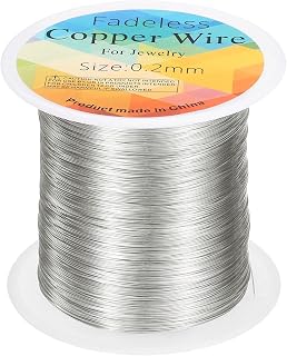 Generic Artistic Wire 328ft Length 32 Gauge Copper Craft Jewelry Wrapping Wire Tarnish Resistant Beading for Jewelry Making Supplies Crafting, Bright Silver