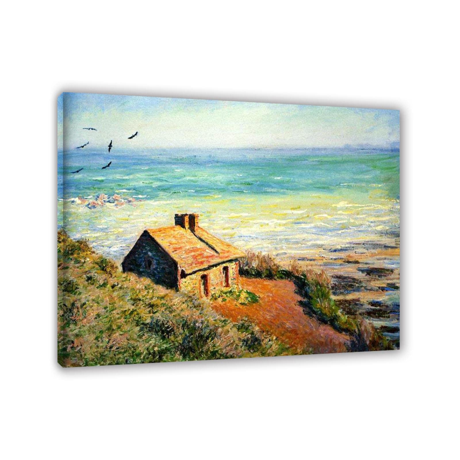 JZSDGB enmarcado-Claude Monet Pintura Reproducción de Carteles Cuadro en lienzo-impresión Obras de Arte-paisaje Cuadros famosos impreso sobre lienzo(La Aduana) 20x24cm(8x9in)