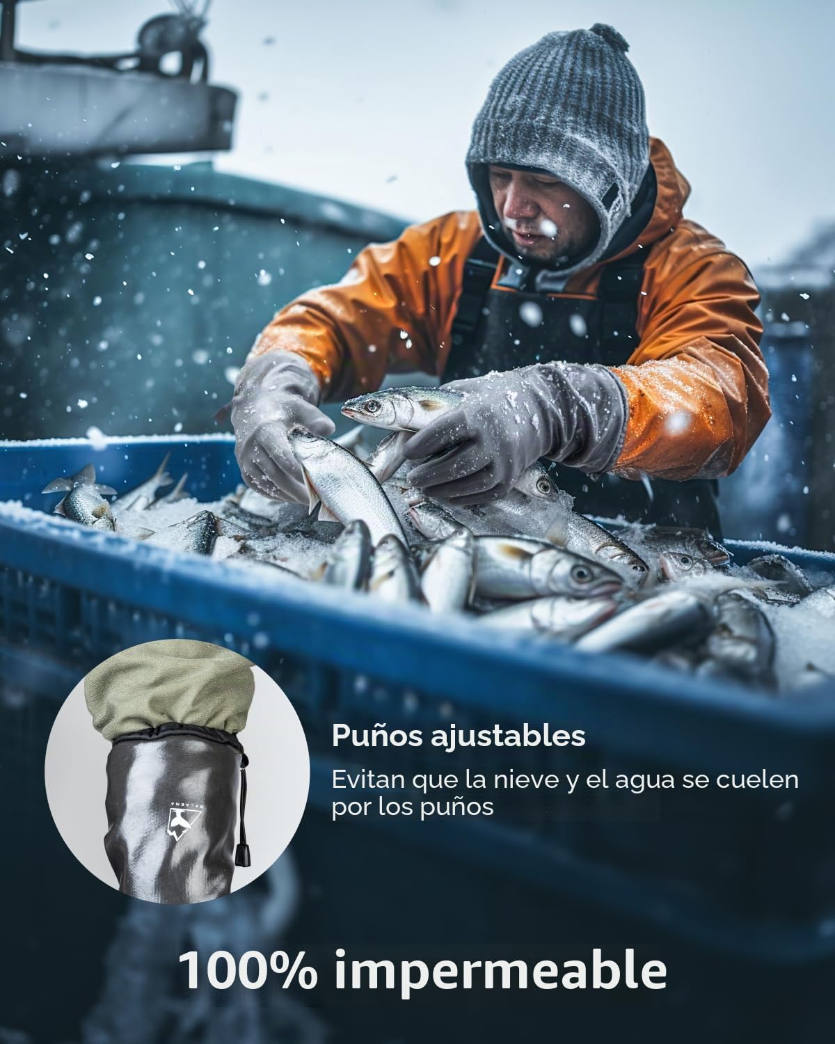 toolant Guantes de invierno impermeables, guantes de congelador Balaena para trabajo ligero y aventura al aire libre, senderismo, camping, lavado, talla L