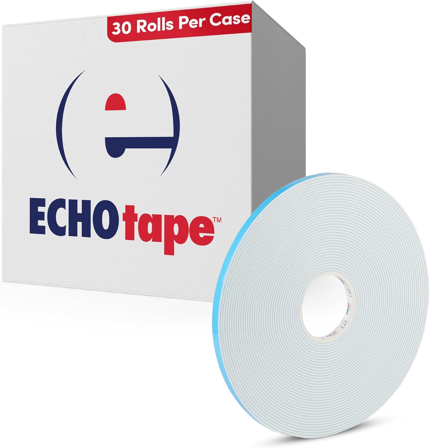 ECHOtape GL-N0708/N0716 | Double-Sided Foam Tape | Window Glazing Tape | Strong Permanent Hold | Soft, Weather-Resistant Tape | 3/8 in x 150 ft x 1/16 in Thick (case of 30)