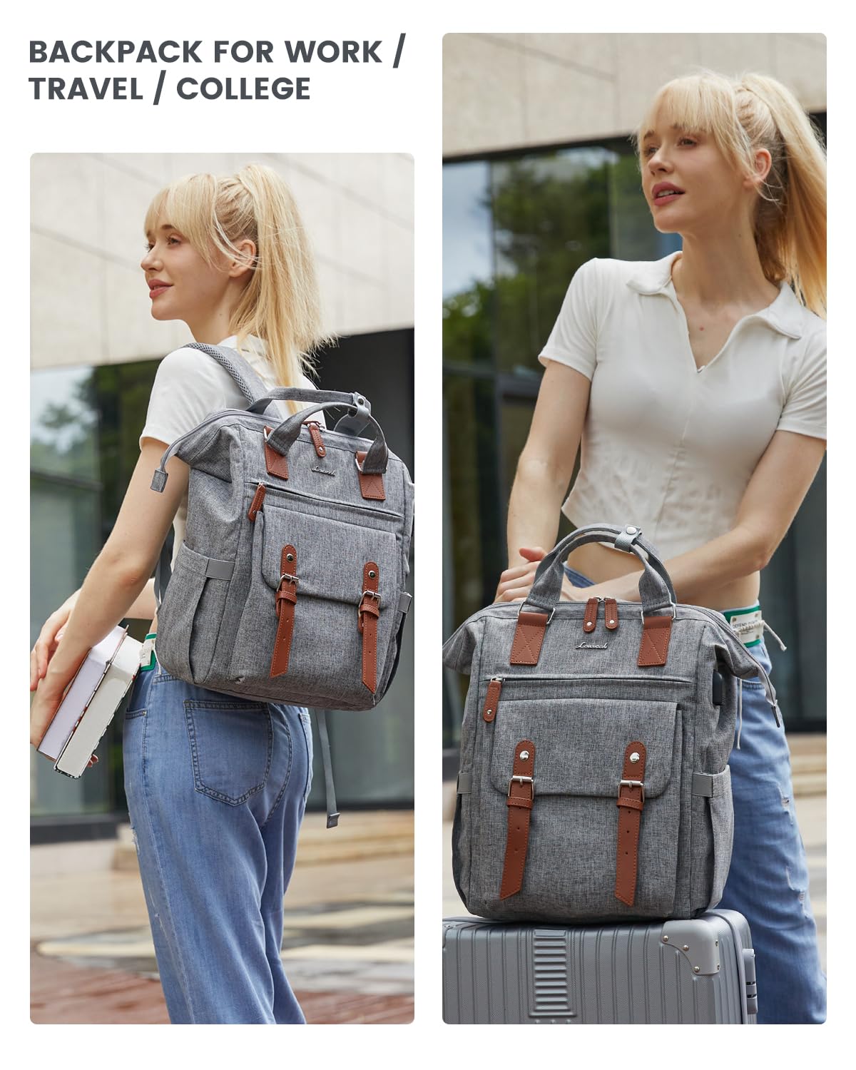 LOVEVOOK Rugzak voor dames, 15,6 inch laptop, schoolrugzak, meisjes, tieners, waterdichte schooltas, rugzak voor vrouwen met veel vakken, damesrugzak, moderne werkrugzak voor school, reizen, werk LOVEVOOK Rugzak voor dames, 15,6 inch laptop, schoolrugzak, meisjes, tieners, waterdichte schooltas, rugzak voor vrouwen met veel vakken, damesrugzak, moderne werkrugzak voor school, reizen, werk