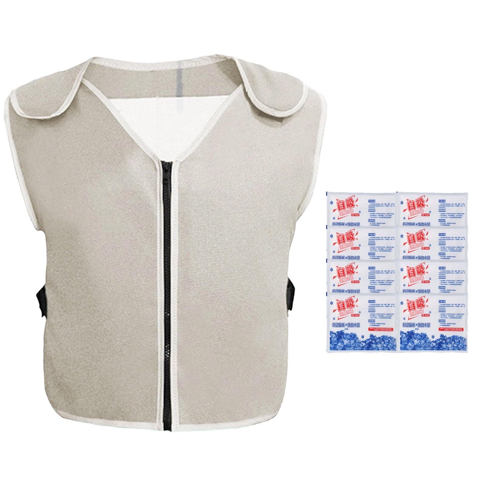 Veste Rafraichissant Homme Léger Et Respirant Tee Shirt Avec 8 Paquets Glace Amovible Gilets De Course À Pied Sport Trail Moto Vélo T Shirt D'extérieur Pêche Randonnée Gilets Hydratation Running