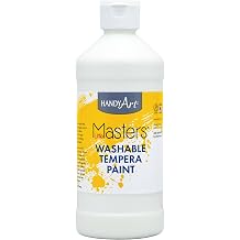 Handy Art Little Masters Washable Tempera Paint, White, 16 oz Bottle