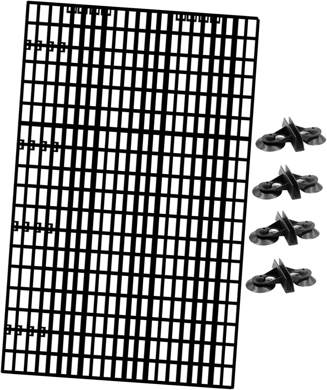 Aquarium Isolation Panel Lattice Plate with Suction Cups for Fish Tank Dividers Black Easy to Install and Splice for Fish Breeding and Separation