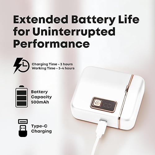 Miniatura 6 de Cortaúñas eléctrico automático Cortador de uñas recargable de uñas y pies para niños, adultos y personas mayores 3 niveles de velocidad, USB-C,