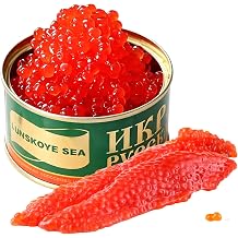 4.23oz Red Caviar Food, Classical Malossol Imitation Salmon Roe.