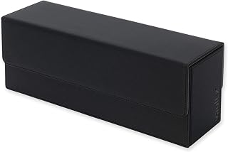 Vault X Exo-Tec Card Box 450+ Storage with Detachable Magnetic Lid, Dividers & Foam Fillers. Organize Deck Boxes, Toploaders, TCG/CCG & Sports Cards. (Black)