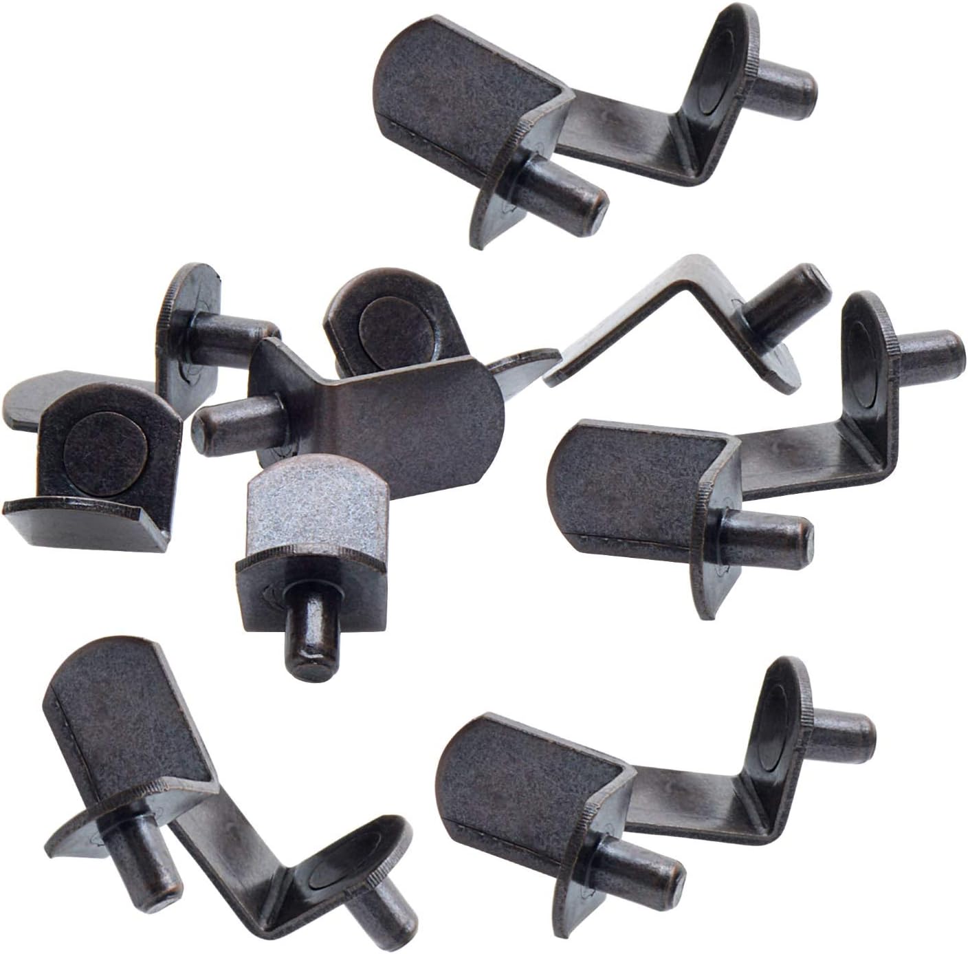 Desunia 1/4" Bracket Style Cabinet Shelf Support Pegs | Antique Bronze | 50 Pack