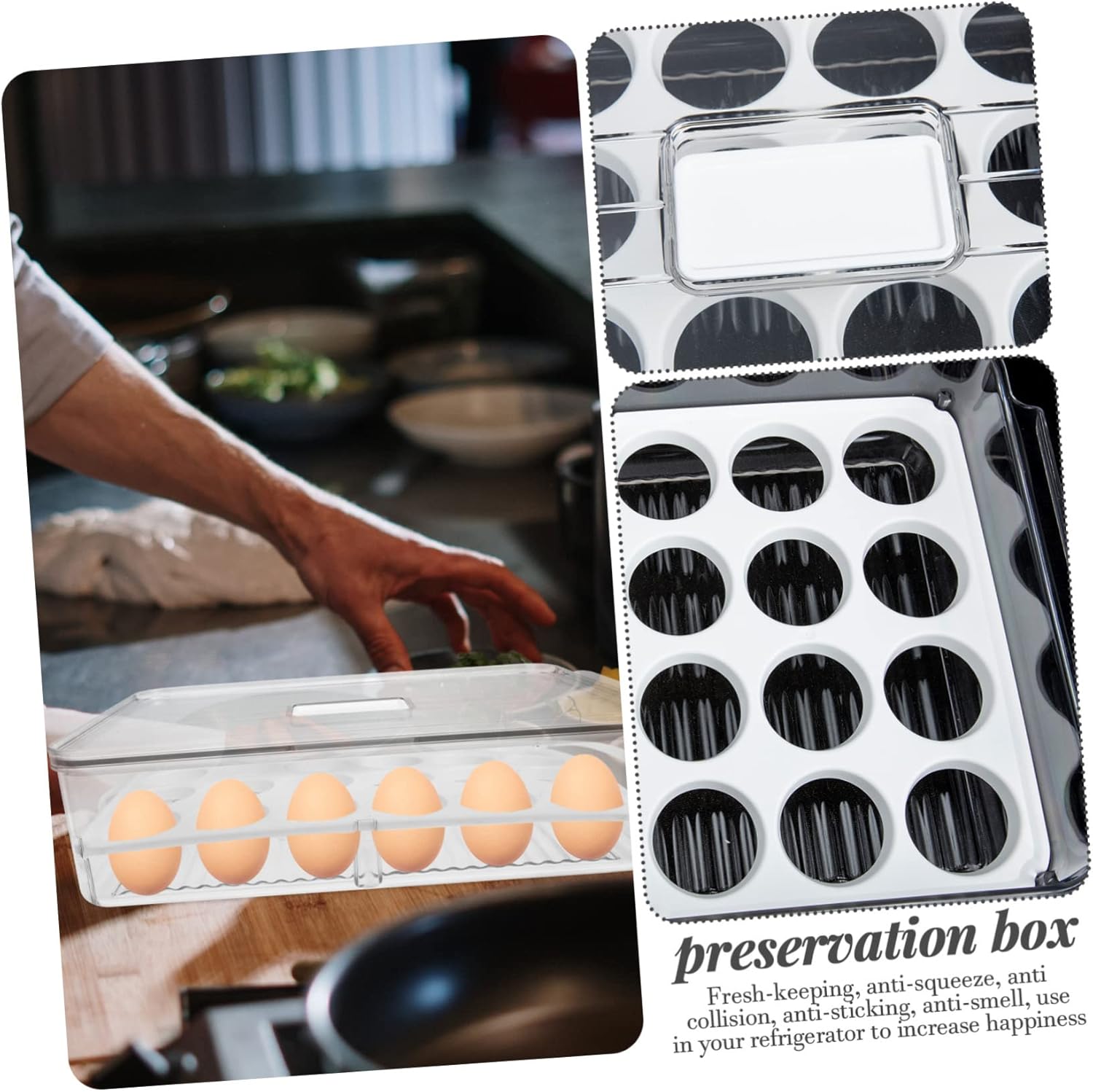 Refrigerator Holder Design Large Capacity Storage Box for Freshness Stackable for Organizing Fridge for Dumplings