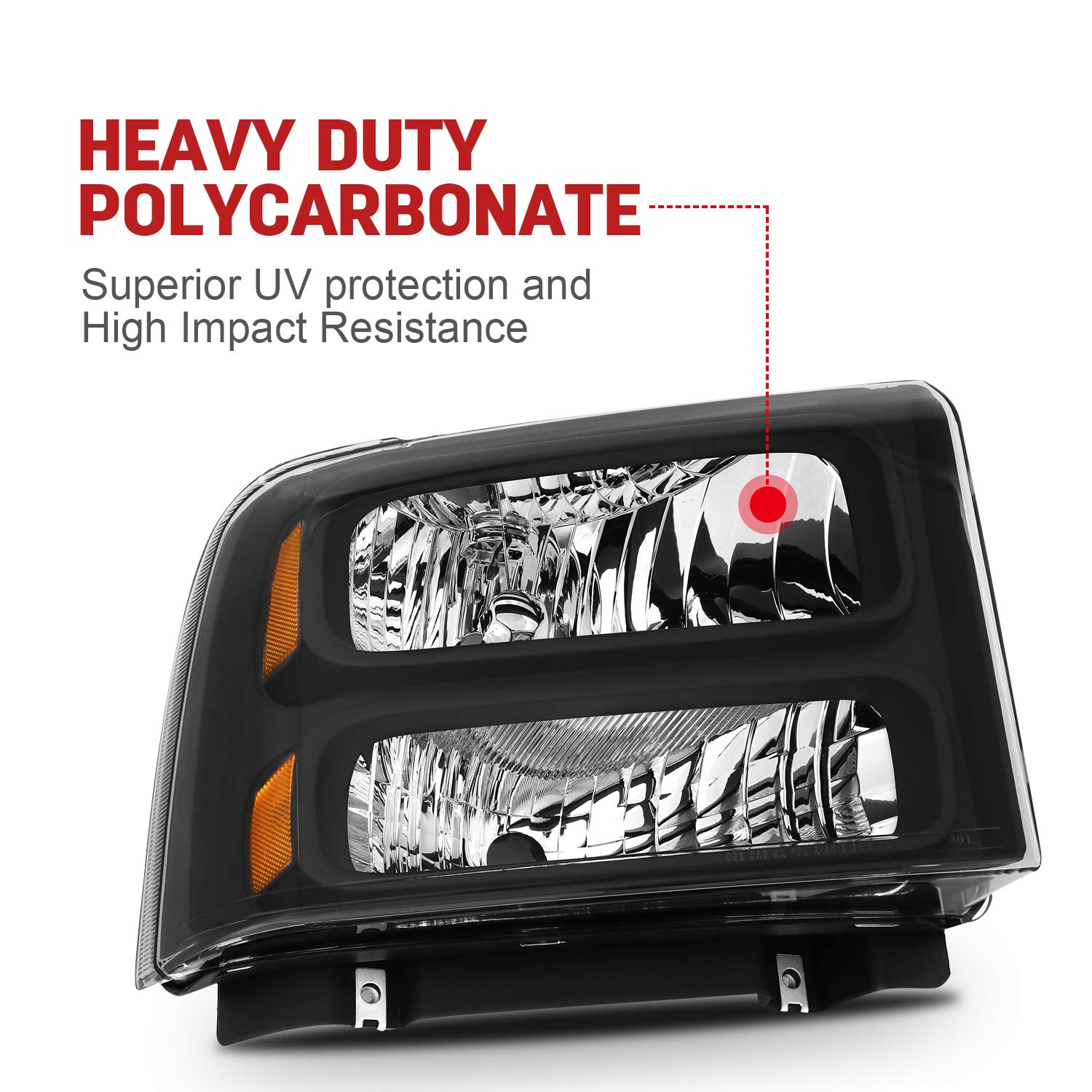 Pair Of Headlight Assemblies For 2005-2007 Ford F250 F350 F450 Super Duty - Complete Set