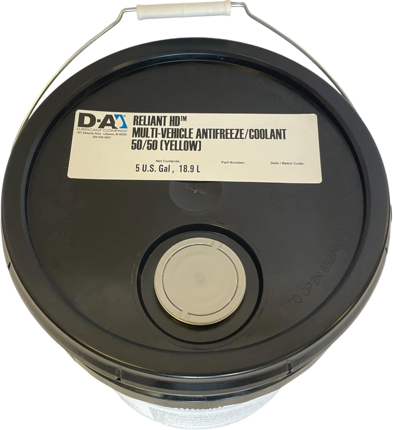 D-A LUBRICANT COMPANY Reliant HD Antifreeze | 88327 | Multi-Vehicle Antrifreeze/Coolant | 50/50 Yellow Blend Antifreeze | 5 Gal. Pail w/Spout