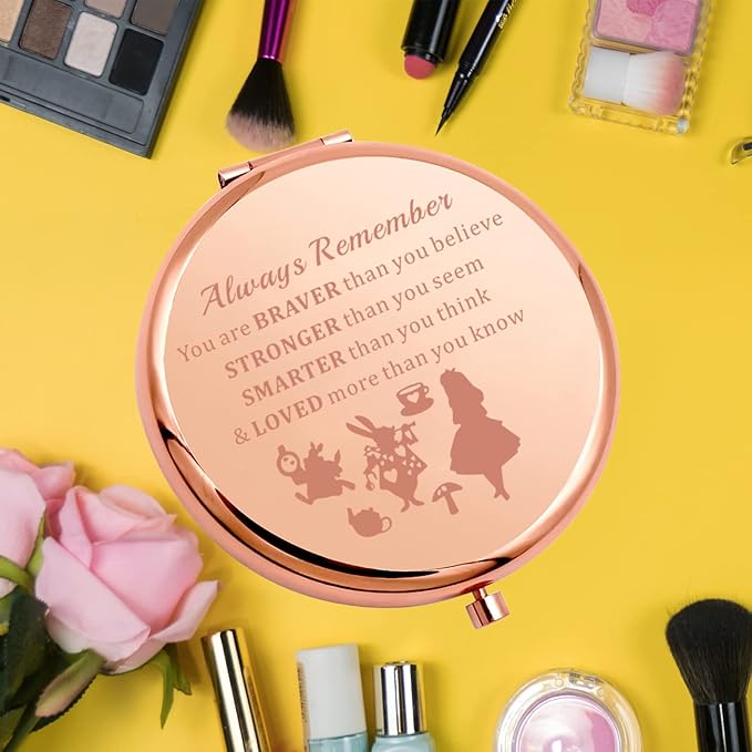 Espejo compacto Alice Fairy Tales redondo 6.5cm acero inoxidable miniatura 4