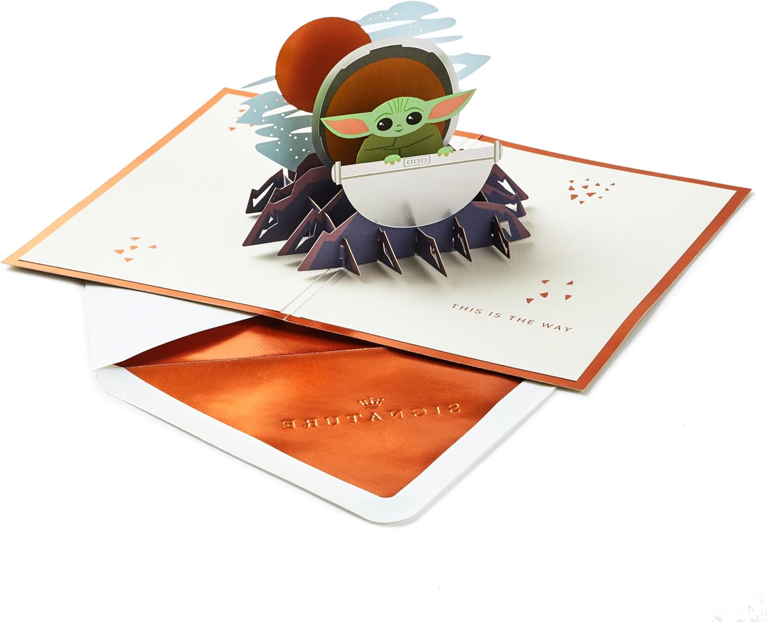 Hallmark Star Wars Father's Day Pop Up Card (3D Baby Yoda, The Mandalorian) for Dad, Son, Brother, Husband, Star Wars Fan, Birthday Card for Him
