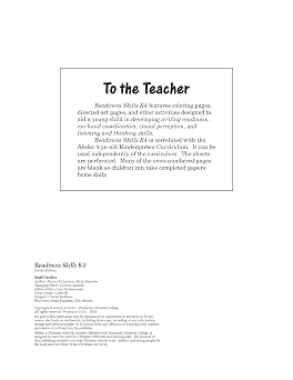 Readiness Skills K4 - Abeka 4 Year Old Kindergarten Development Skills Activity Student Work Book