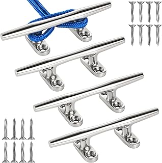 4/5/6 Inch Boat Cleat - Open Base 316 Stainless Steel Dock Cleat,Marine Cleat Rope Cleat, Mooring Accessories with Screws for Boats,Kayak, Marine, Deck, Nautical Decor(2,4,6 Pack)
