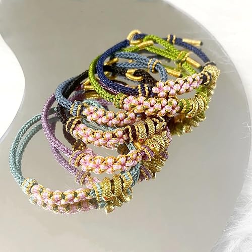 Miniatura 3 de Todu Pulsera de serpiente de Año Nuevo Zodiaco Lucky Snake Bracelet para mujer, pulsera trenzada de flor de cerezo, Año Nuevo, Día de San Valentín