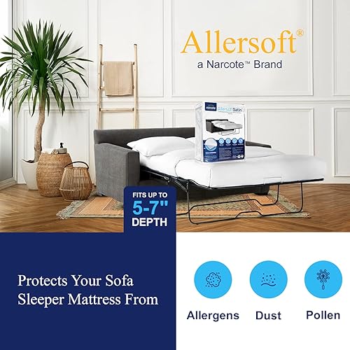 Miniatura 8 de Allersoft Funda de colchón para sofá cama Queen con cierre de seguridad. Crea un sello natural en todos los lados de su colchón de sofá extraíble