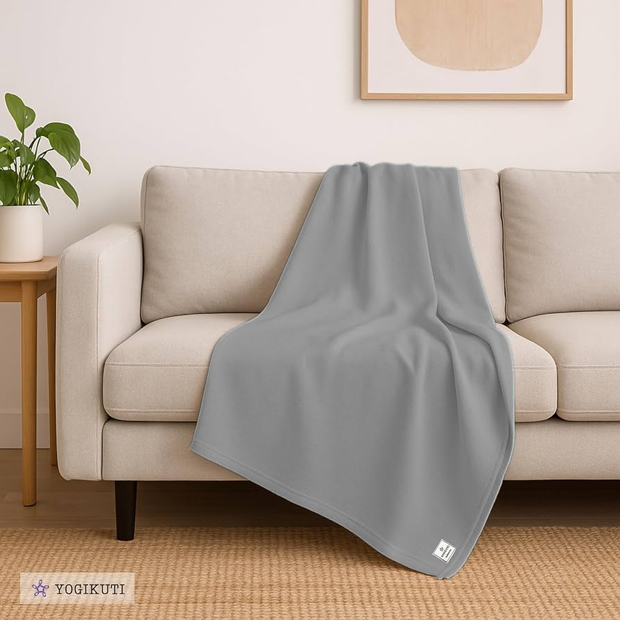 Yoga works ヨガブランケット グレー Amazon.co.jp: Iyengar コットン