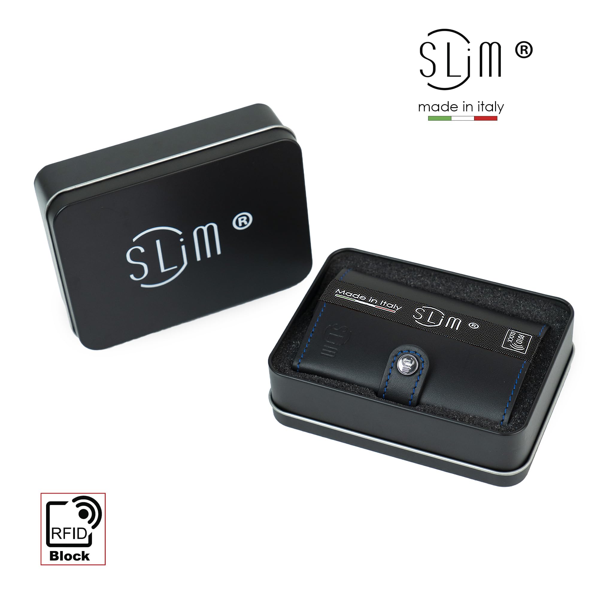SLim Porta Carte di Credito Schermato Portafoglio Uomo Rfid Portatessere Anticlonazione Donna Portacarte Uomo