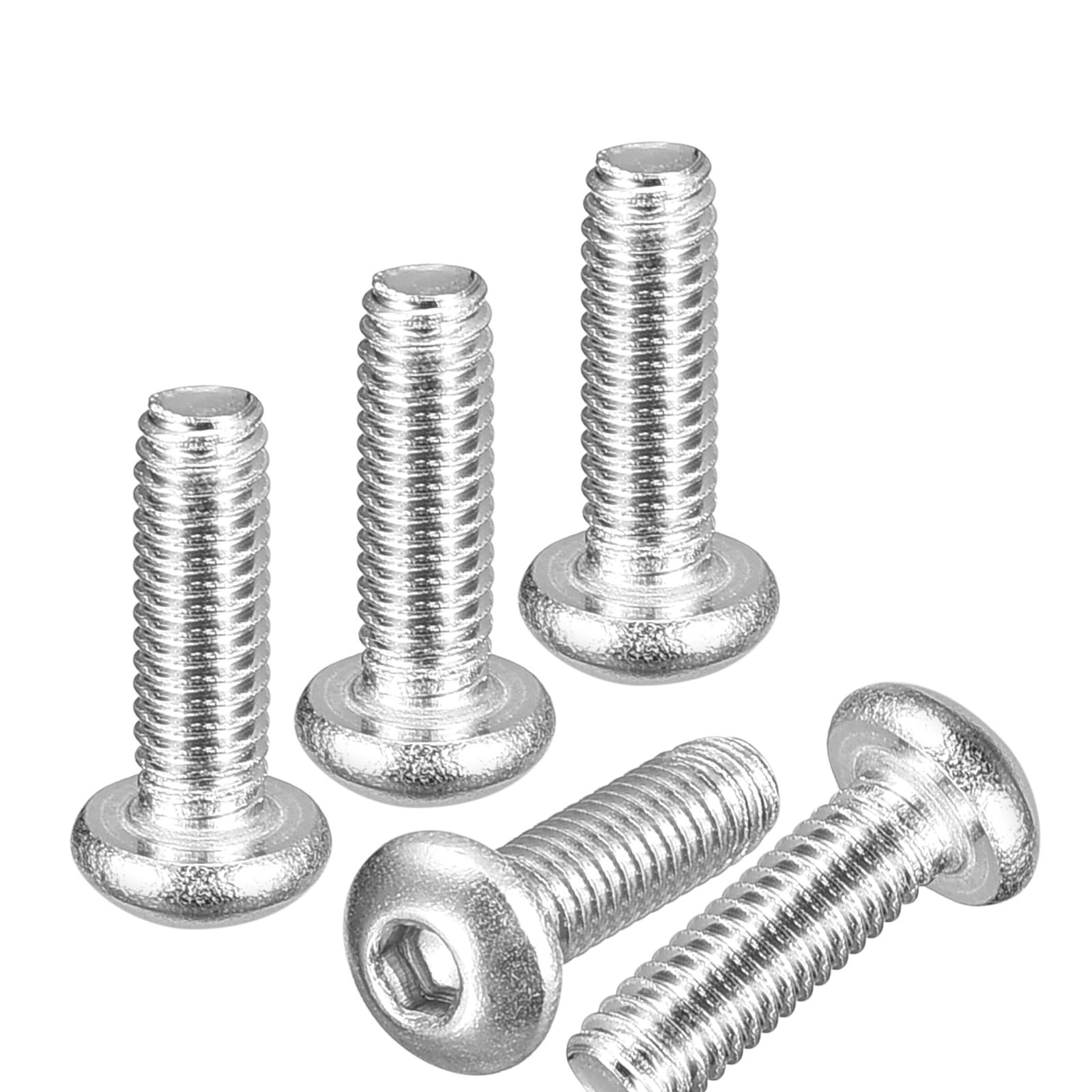 DTGN M2.5-0.45x8mm Button Head Socket Cap Screws - 100Pack - Good for Road Bicycle, Mountain Bike, Auto, Motorcycle - 304 Stainless Steel Whitewashed - Hex Drive Fasteners โ image 1