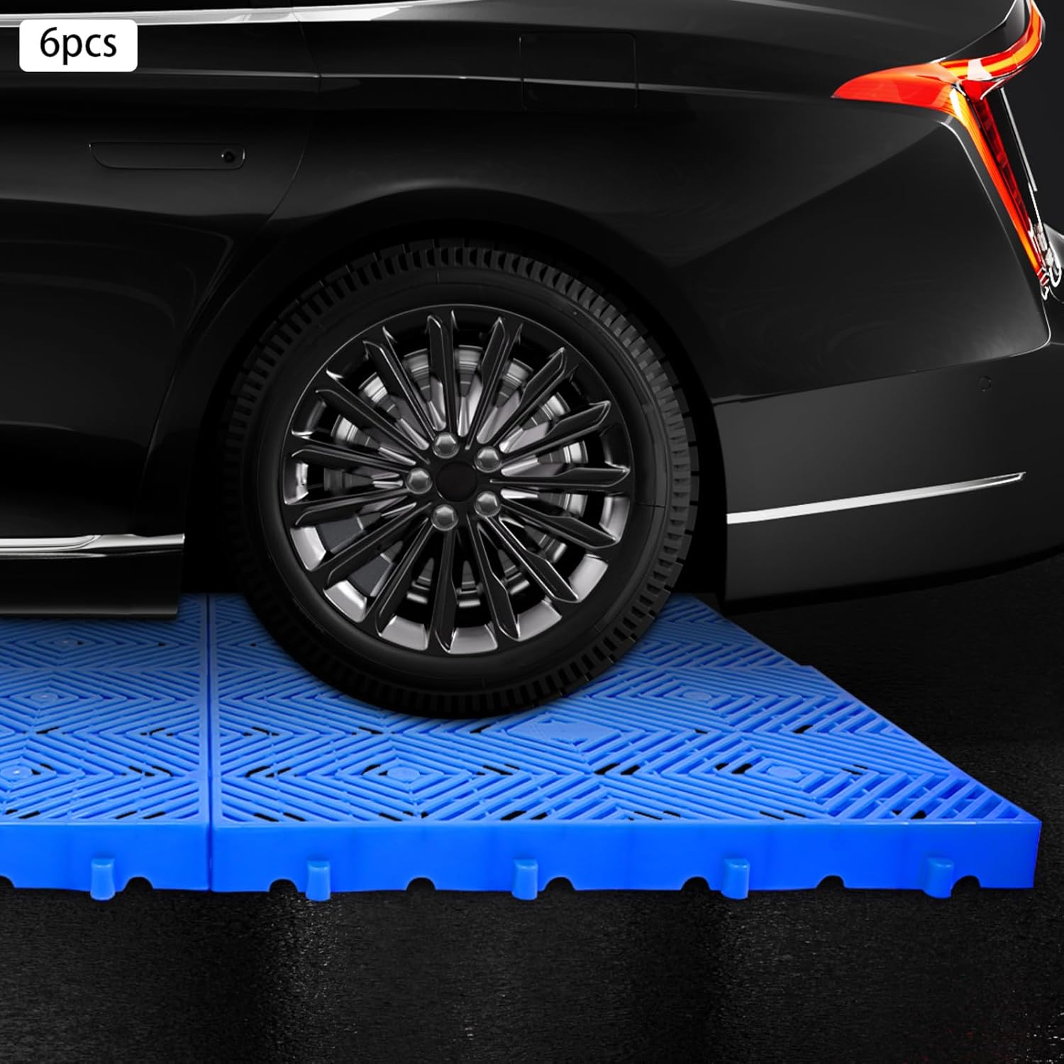 6 Pcs Plastic Pallets Breathable Grid Floor Ventilation Pallet HPEP Lightweight Breathable Grid Pad for Kitchen Supermarket Garages (23.62"X15.75"X1.97")