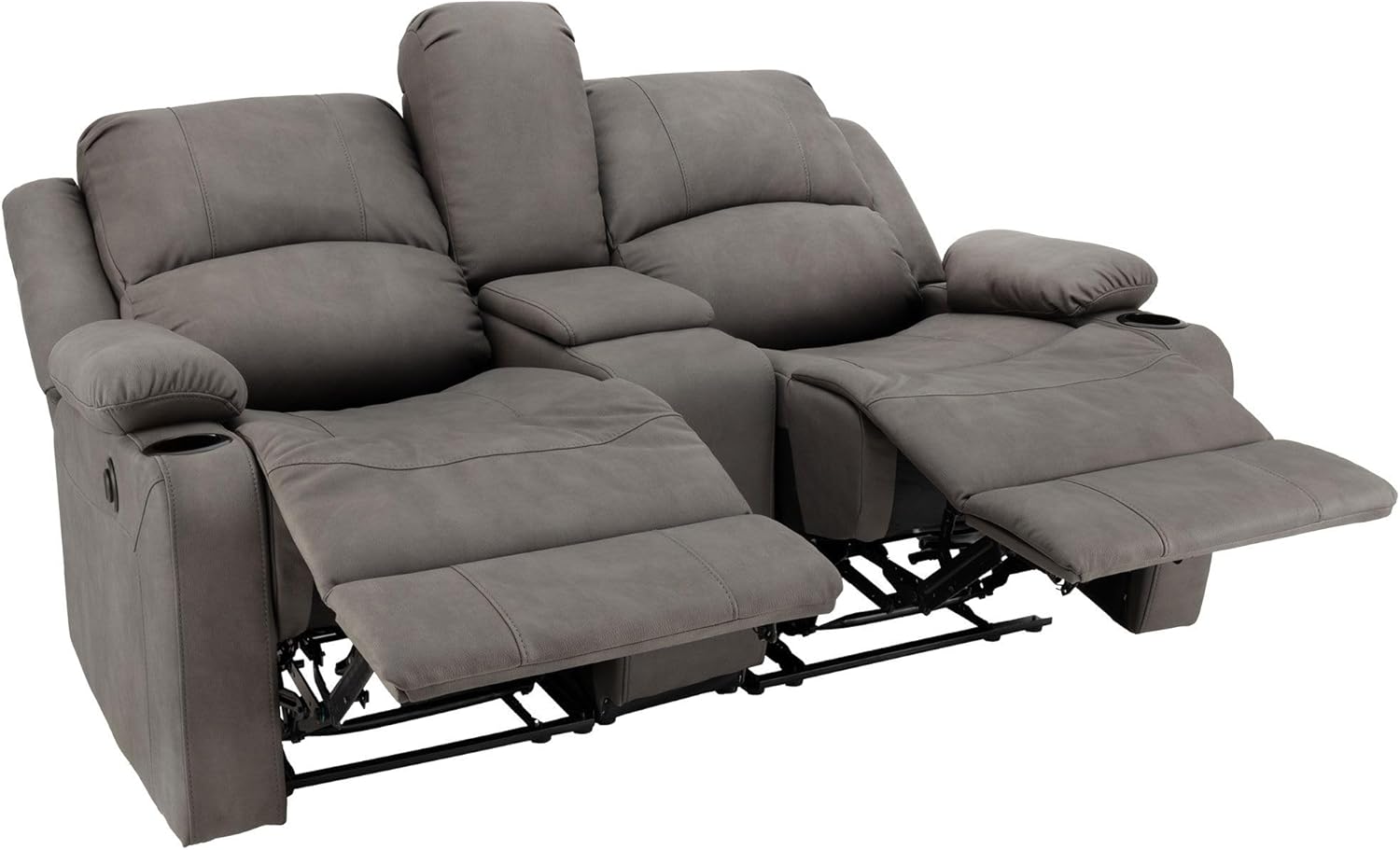 Camper Comfort 65"" Powered Wall Hugger Reclining RV Theater Seats | Double Recliner RV Sofa & Console | RV Couch | Wall Hugger Recliner | RV Theater Seating | RV Furniture (Slate), CC-PMOD65