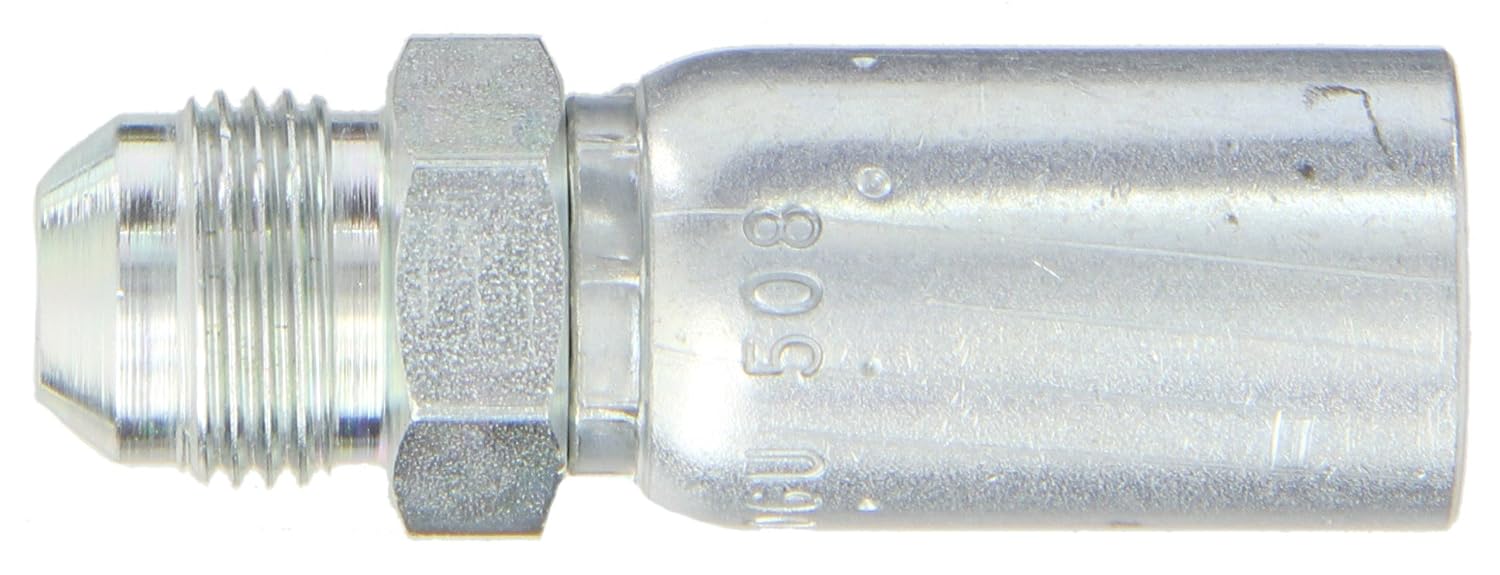 EATON Weatherhead Coll-O-Crimp 06U-508 Male Rigid Fitting, SAE 37 Degree, Low Carbon Steel, 3/8" Hose ID, 1/2" Tube Size