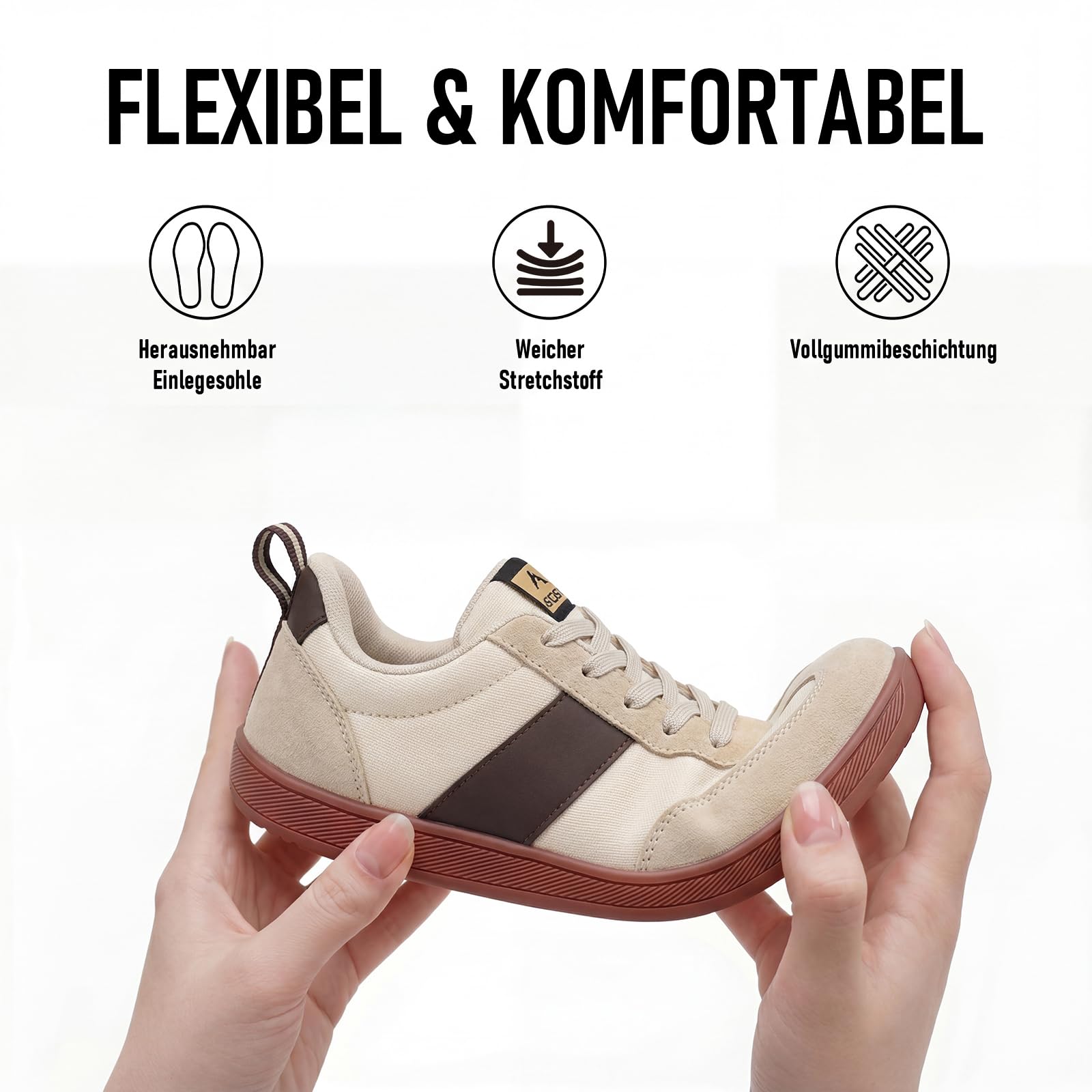 Sosenfer Scarpe larghe da uomo e da donna, con punta larga, leggere, per il tempo libero, minimaliste, antiscivolo, suola zero-drop, sneaker unisex
