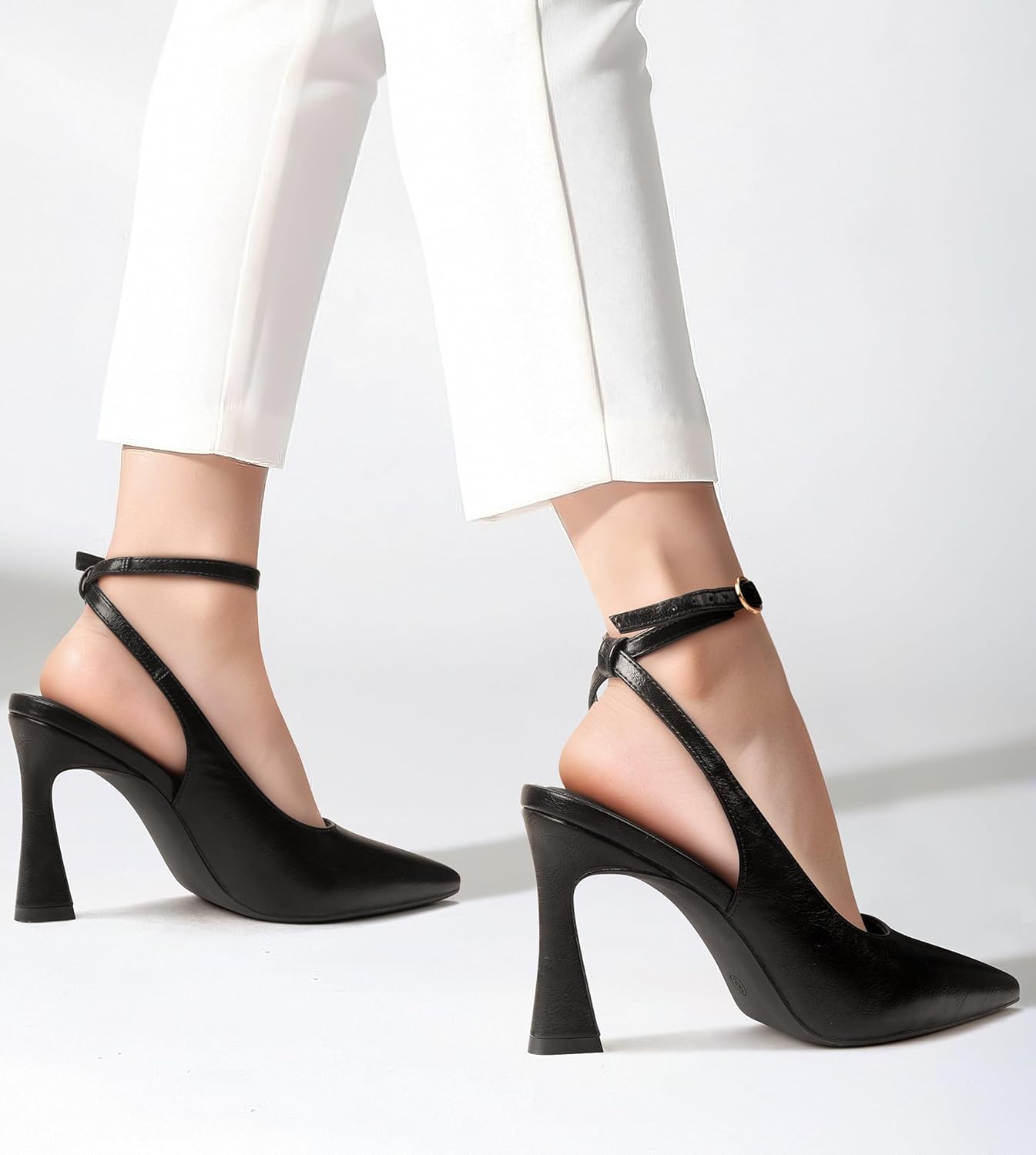 PARTY Womens Pointed Closed Toe Heels Stiletto Slingback High Heel for Women Dressy Pumps for Wedding and Office Work or Going Out - Image 2