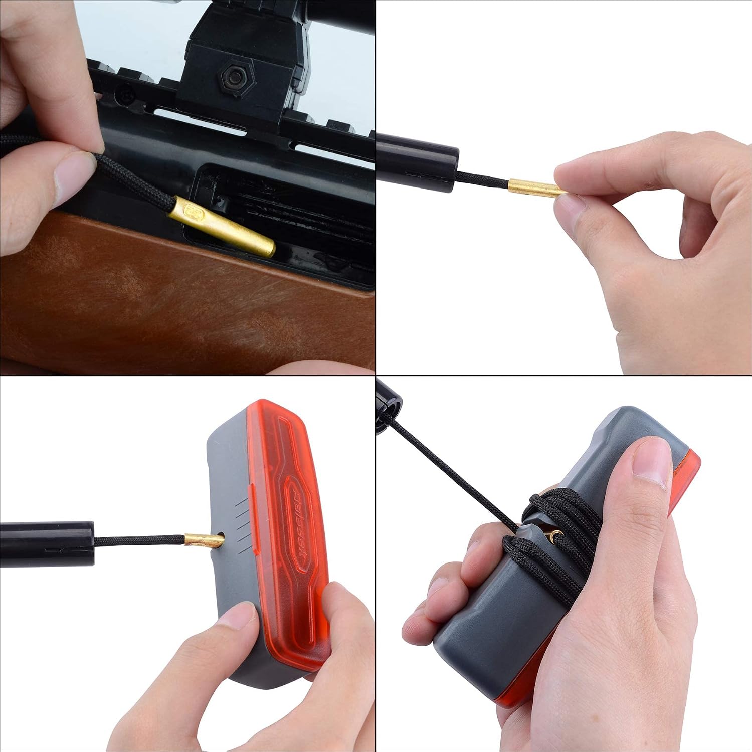 Raiseek Gun Bore Cleaner Snake Brush Bore Cleaning System for 5.56mm 9mm 7.62mm .17 .22 .243 .270 .357 .30 .40 .45 Cal (Choose Your Caliber)
