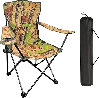 Camping Chairs for Adults, Compact, Heavy Duty, Portable, Lightweight & Foldable with Cup Holder & Side Pockets, Folding Camping Chairs for Heavy People, Picnic Chair for Fishing, Garden, Travel (1)