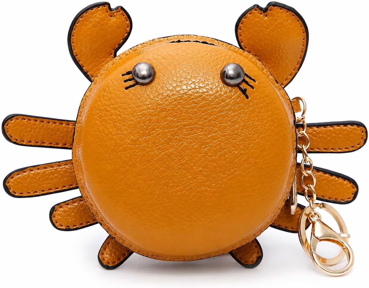 Crab Coin Purse Mini Animal Cartoon Change Pouch with Keychain Cute Leather Wallet Key Bag for Women Kids