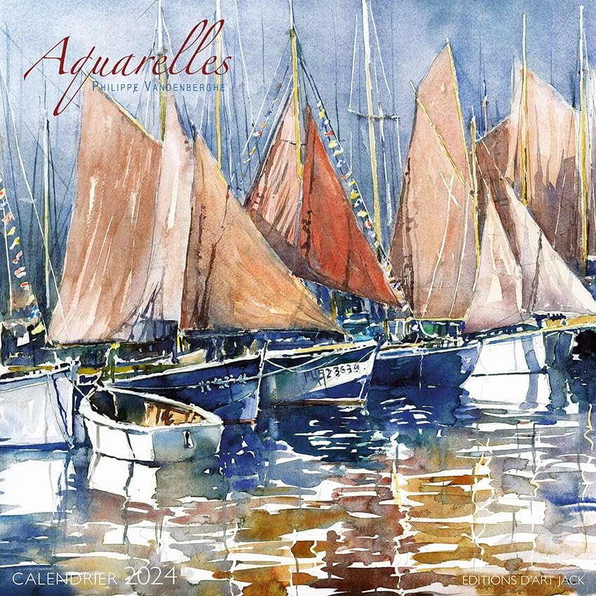 Calendrier Marque-page 2026 Aquarelle Voiliers - 5,5x17cm, 12 Mois, Imprimé En Bretagne + Agenda Poche Offert