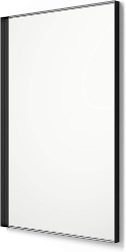 Better Bevel Espejo enmarcado de metal negro de 24 x 36 pulgadas  Espejo rectangular de pared para baño