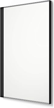 Better Bevel 30" x 40" Rectangle Framed Mirror | Bathroom Wall Mirror | Made in USA | Steel Frame, Black Finish
